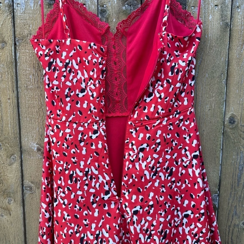 Revolve Superdown Brianna Red Leopard Lace Mini Dress Sz XS - Picture 13 of 15